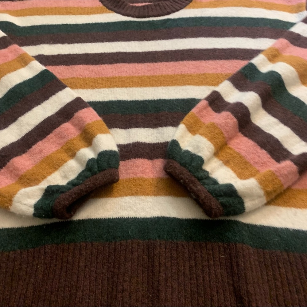 Madewell Striped Merino Wool Alpaca Blend Pullover Slouchy Sweater - Picture 3 of 14